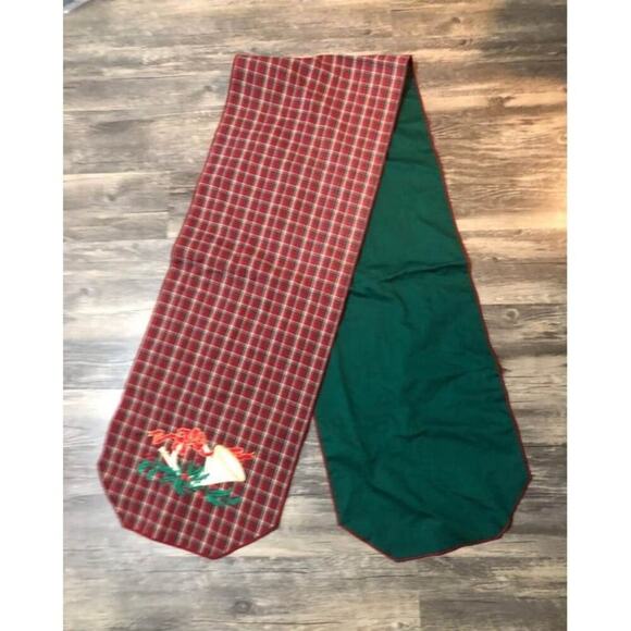 Longaberger‎ Plaid Tidings Table Runner Christmas Horn...